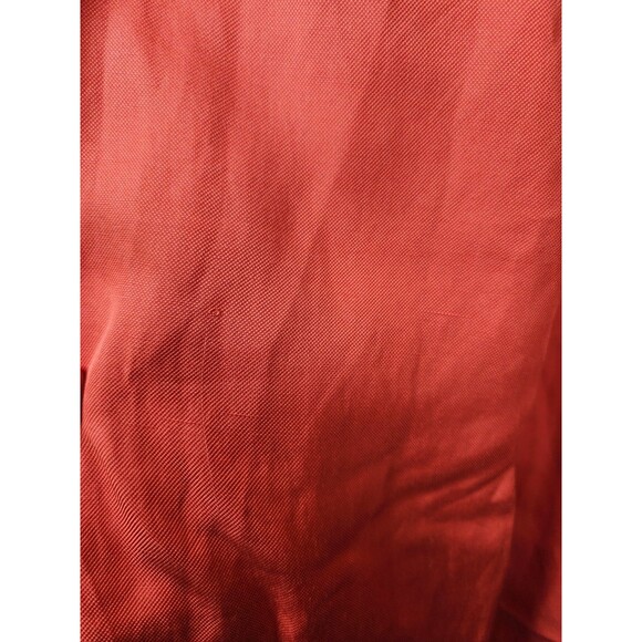 H&M Womens Size 2 Red Linen Blend Trousers Straight Leg Elastic Waist Pockets - Picture 5 of 7